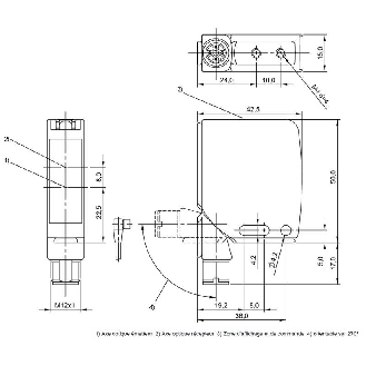 Cellule Directe PNP P=2m Pot. IR LO/DO / M12 4P-Lire la description
