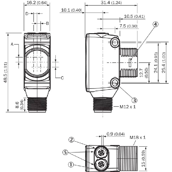 Cellule Directe PNP P=1m IR LO/DO / M12 4P-Lire la description
