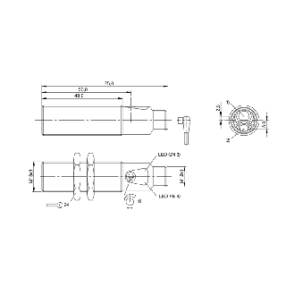 Cellule Directe M18 PNP P=800mm IR LO/DO Laiton Axial / M12 4P-Lire la description