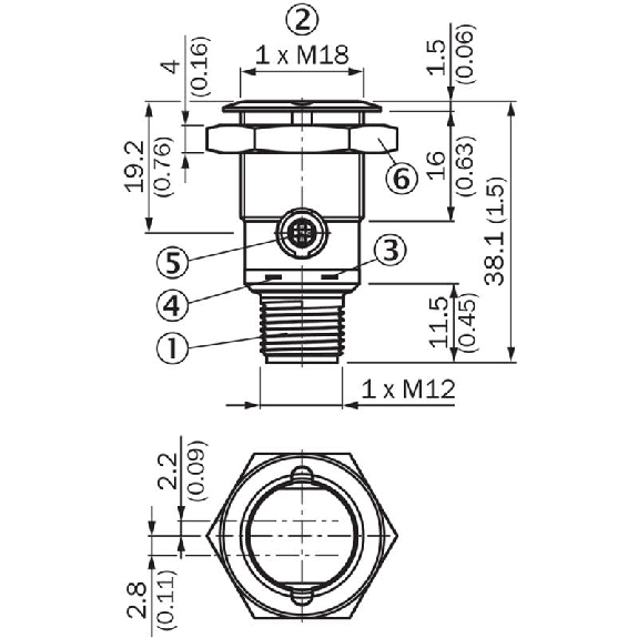 Cellule Directe M18 PNP P=1m LR LO/DO Métal Axial / M12 4P-Lire la description