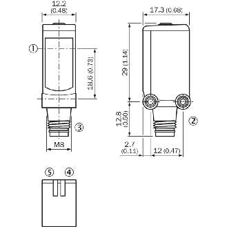 Cellule Barrage (E+R) PNP P=5m PinPoint LO / M12 4P+C0.15m-Lire la description