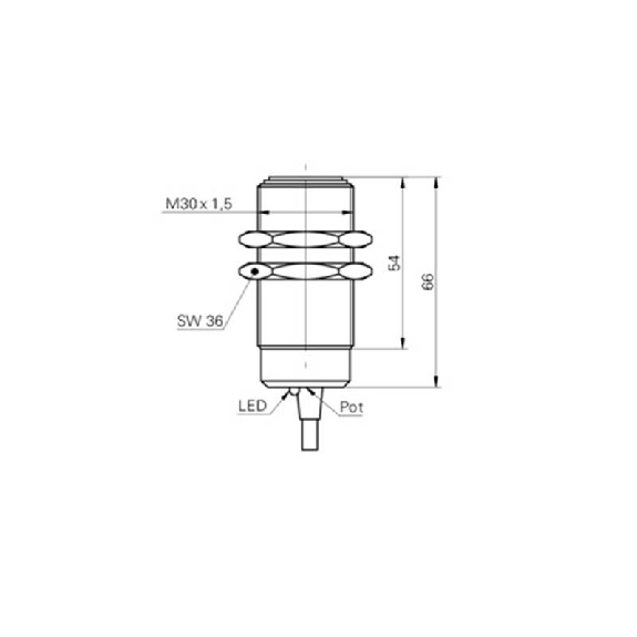 Cellule Directe M30 PNP P=230mm Pot. IR LO/DO Métal Axial / Câble 2m Cellule Directe M30 PNP P=230mm Pot. IR LO/DO Métal Axial / Câble 2m-Lire la description