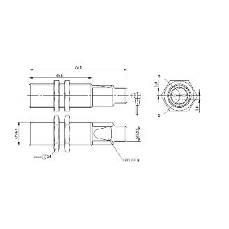 Cellule Bar. reflex M18 PNP P=4m Pot. LR DO Laiton Axial / M12 4P-Lire la description