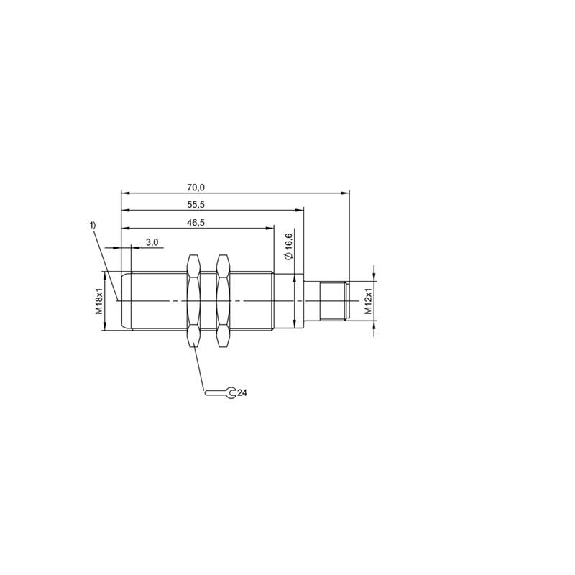 Cellule EAP M18 PNP P=0-40mm LR LO Inox Axial / M12 4P-Lire la description