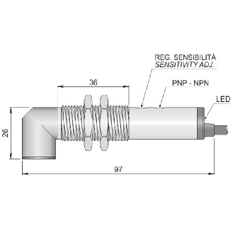 Cellule Barrage (R) M18 PNP/NPN P=1.5m IR LO/DO Métal Radial / C2m-Lire la description