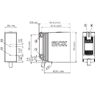 Cellule EAP RELAIS P=1.2m IR LO/DO 24-240VAC/DC / Câble 2m-Lire la description