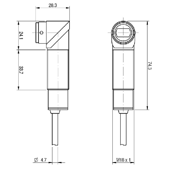 Photo.M18,NPN/PNP-NO/NC,M12 plug,Diffuse-Lire la description