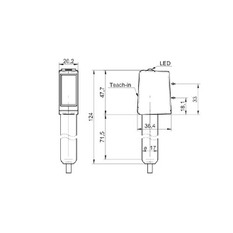 Cellule EAP Push-pull P=400mm qTeach IO-L LO/DO Inox IP69K HD / 2m-Lire la description