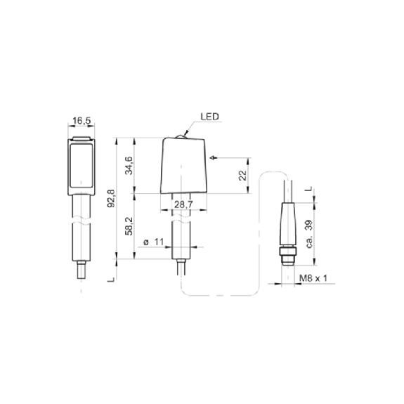 Cellule Barrage (R) Push-pull P=10m Teach-in LO/DO Inox / M08 4P+C-Lire la description