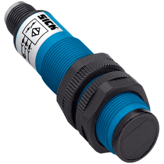 Cellule Bar. reflex M18 TRIAC P=5m IR LO Plast. Axial / M12 4P-Lire la description