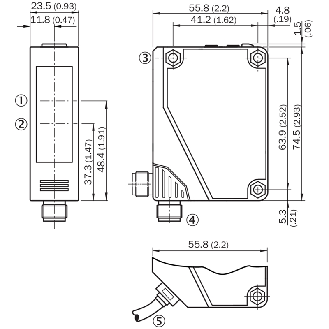 Cellule EAP PNP P=4m Pot. Laser LO/DO / Câble 2m PVC-Lire la description