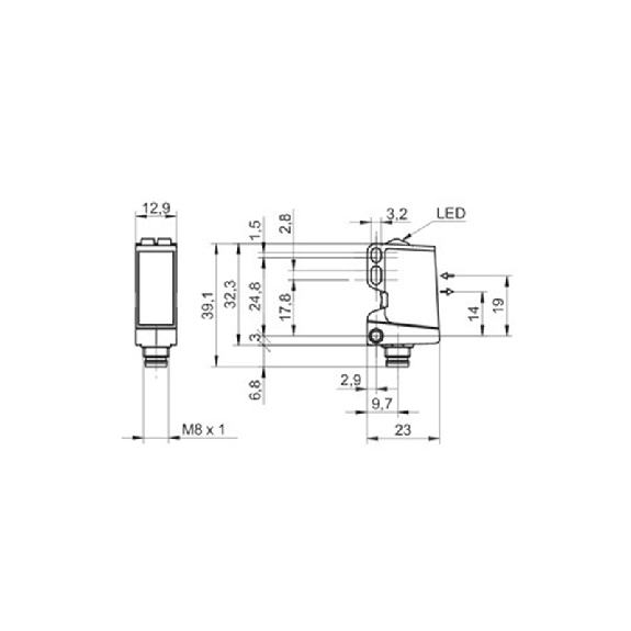 Cellule Bar. reflex Push-Pull P=4m LR LO / M08 4P-Lire la description