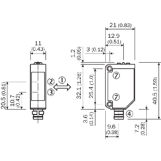 Cellule EAP PNP P=300mm Pot. LR LO/DO Inox / M12 4P+C0.3m-Lire la description