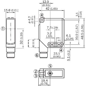 Cellule Bar. reflex transp. PNP P=4m LR LO/DO / M12 4P+C0.3m-Lire la description