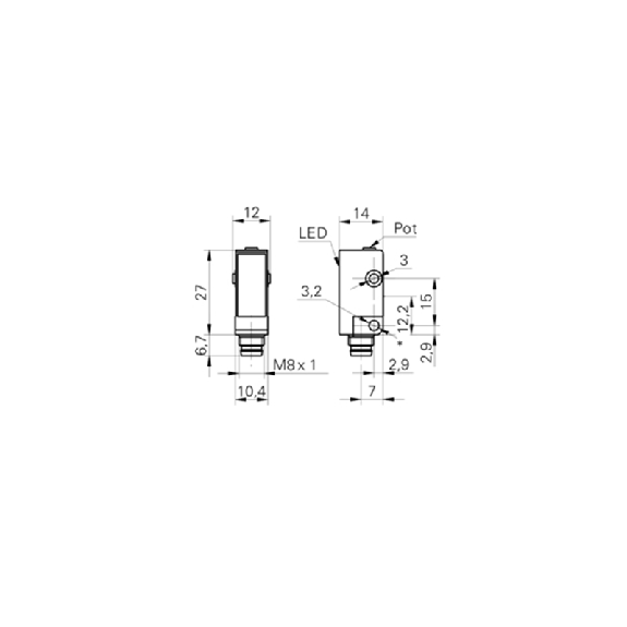 Cellule EAP transp. PNP P=30mm Pot. LO/DO / M08 4P-Lire la description