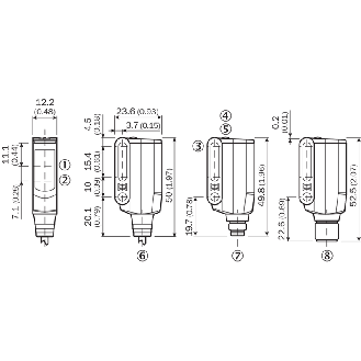Cellule EAP P=300mm Pot. Laser LO/DO / M12 4P-Lire la description