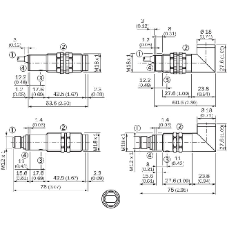 Cellule EAP M18 NPN P=100mm IR LO Plast. Axial / Câble 2m-Lire la description