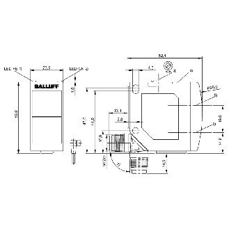 Cellule EAP NPN P=800mm Pot. Laser LO/DO 10-30Vdc / M12 4P-Lire la description