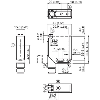 Cellule Bar. reflex transp. PNP/NPN P=2m Pot. LR LO/DO / M12A 5P-Lire la description