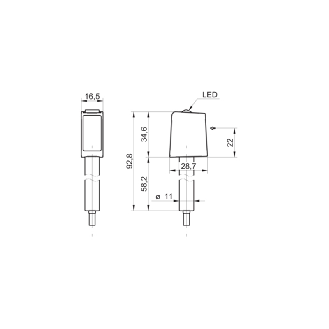 Cellule Barrage (R) Push-pull P=10m Teach-in LO/DO Inox / Câble 2m-Lire la description