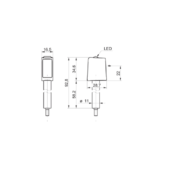 Cellule Barrage (R) Push-pull P=10m Teach-in LO/DO Inox / Câble 2m-Lire la description