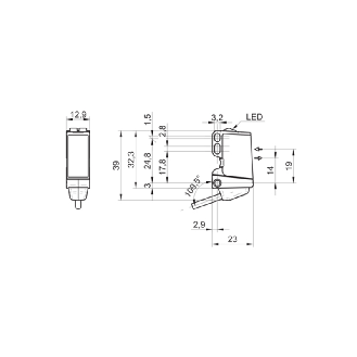 Cellule Bar. reflex Push-Pull P=4m LR LO / Câble 2m-Lire la description