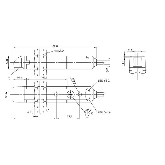 Cellule Directe M18 NPN P=400mm Pot IR LO/DO Plast. Radial / Câble 2m-Lire la description