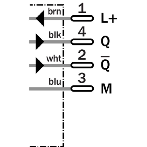 Cellule Bar. reflex transp. PNP P=5m Teach PinPoint LO/DO M08 4P+C0.1-Lire la description