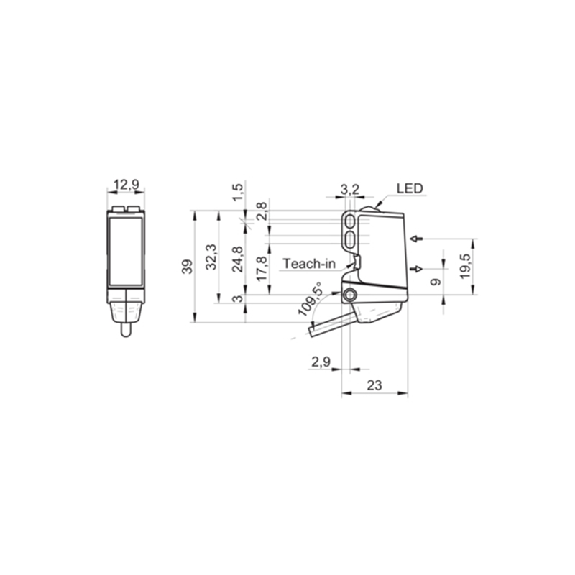 Cellule EAP NPN P=250mm qTeach Laser LO/DO / Câble 2m Cellule EAP NPN P=250mm qTeach Laser LO/DO / Câble 2m-Lire la description