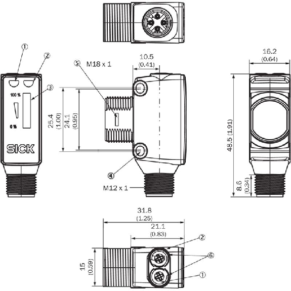 Cellule Barrage M18 PNP P=20m IR LO/DO / M12 4P-Lire la description