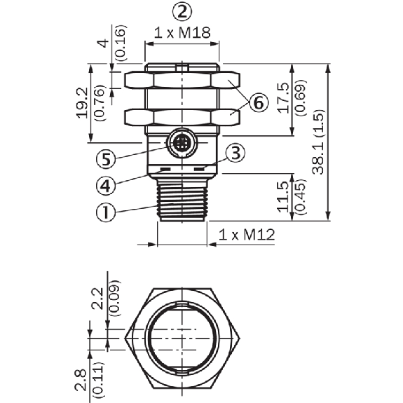 Cellule Bar. reflex transp. M18 PNP P=7.2m Pot. PinPoint LO / M12 4P-Lire la description