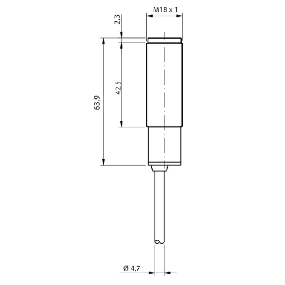 Cellule Directe M18 NPN P=100mm IR LO Plast. Axial / Câble 2m-Lire la description