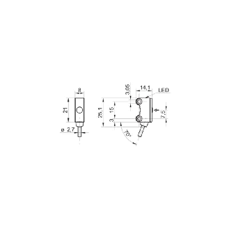 Cellule Barrage (R) PNP P=6m LR LO/DO / Câble 2m PVC-Lire la description