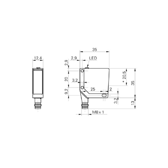 Cellule Bar. reflex PNP P=5,5m LO/DO Métal 10-30Vdc / M08 4P Cellule Bar. reflex PNP P=5,5m LO/DO Métal 10-30Vdc / M08 4P-Lire la description