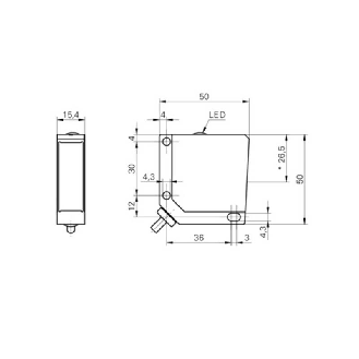 Cellule Bar. reflex PNP P=7,3m LR LO/DO 50x50x15mm Métal / Câble 2m-Lire la description