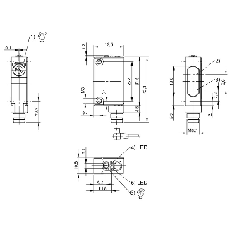 Cellule Bar. reflex PNP P=5m Pot. LR LO/DO / M08 4P-Lire la description