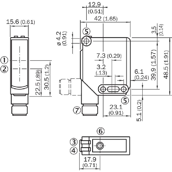Cellule Directe NPN P=1m Teach LR LO/DO 10-30Vdc / M12 4P-Lire la description