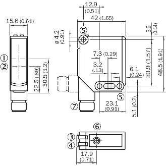 Cellule Directe NPN P=1m Teach LR LO/DO 10-30Vdc / M12 4P-Lire la description
