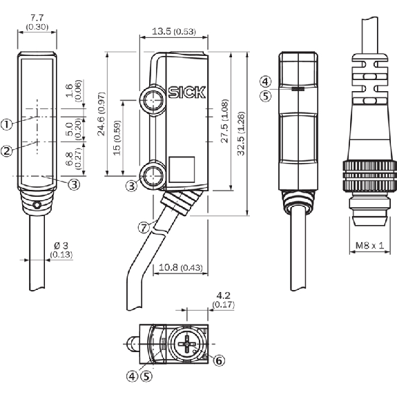 Cellule EAP PNP P=120mm Pot. PinPoint DO / M08 3P+C0.2m-Lire la description