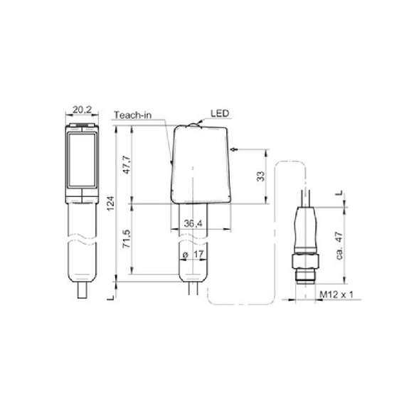Cellule Barrage (R) Push-pull P=25m qTeach LO/DO Inox IP69K / M12 4P-Lire la description