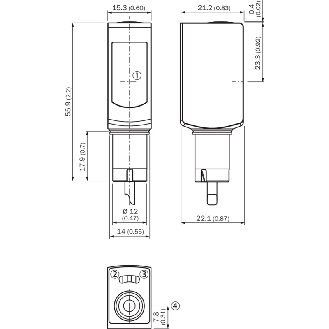 Cellule Bar. reflex PNP P=4,5m Laser DO / M08 4P+C0.15m-Lire la description