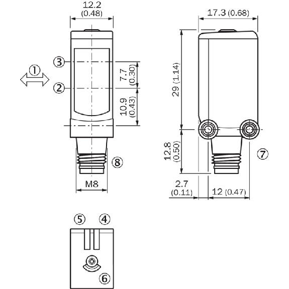 Cellule EAP PNP P=120mm Pinpoint IO-Link LO/DO / M08 4P Cellule EAP PNP P=120mm Pinpoint IO-Link LO/DO / M08 4P-Lire la description