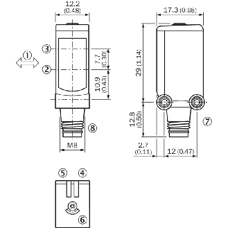 Cellule EAP PNP P=120mm Pinpoint IO-Link LO/DO / M08 4P-Lire la description