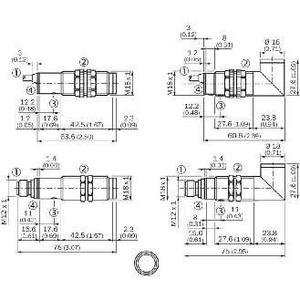 Cellule Barrage M18 NPN P=20m IR LO/DO Plast. Axial / M12 4P-Lire la description
