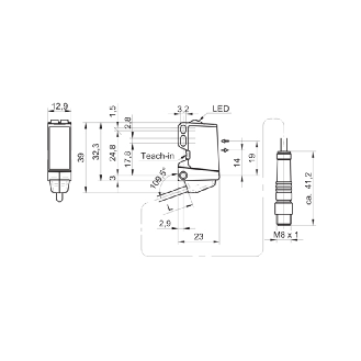 Cellule Bar. reflex PushPull P=6m qTeach PinPoint LO/DO M08 4P+C0.2m-Lire la description