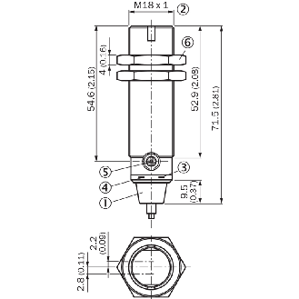Cellule Directe M18 NPN P=550mm PinPoint LO/DO Métal Axial / Câble 2m-Lire la description