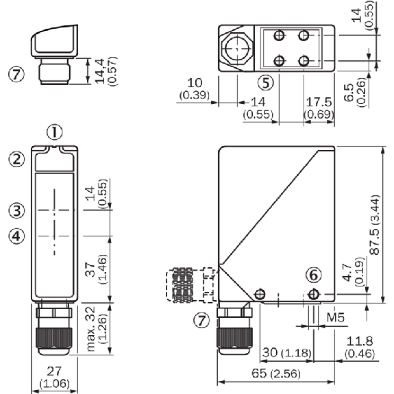 Cellule Bar. reflex PNP/NPN P=22m LR LO/DO E.test / M12 4P-Lire la description