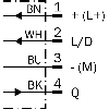 Cellule Directe NPN P=250mm Pot. LR LO/DO 10-30Vdc / M08 4P