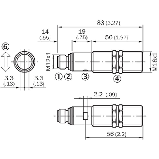 Cellule Directe M18 NPN P=400mm Teach IR LO/DO Inox Axial / M12 4P-Lire la description