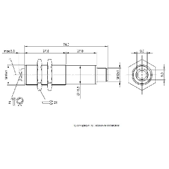 Cellule Barrage (E) M18 P=50m Axial / M12 4P-Lire la description